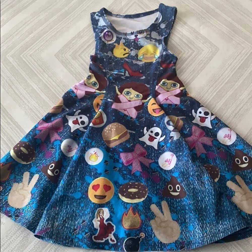 Terez Little Girls Denim Printed Tank Dress